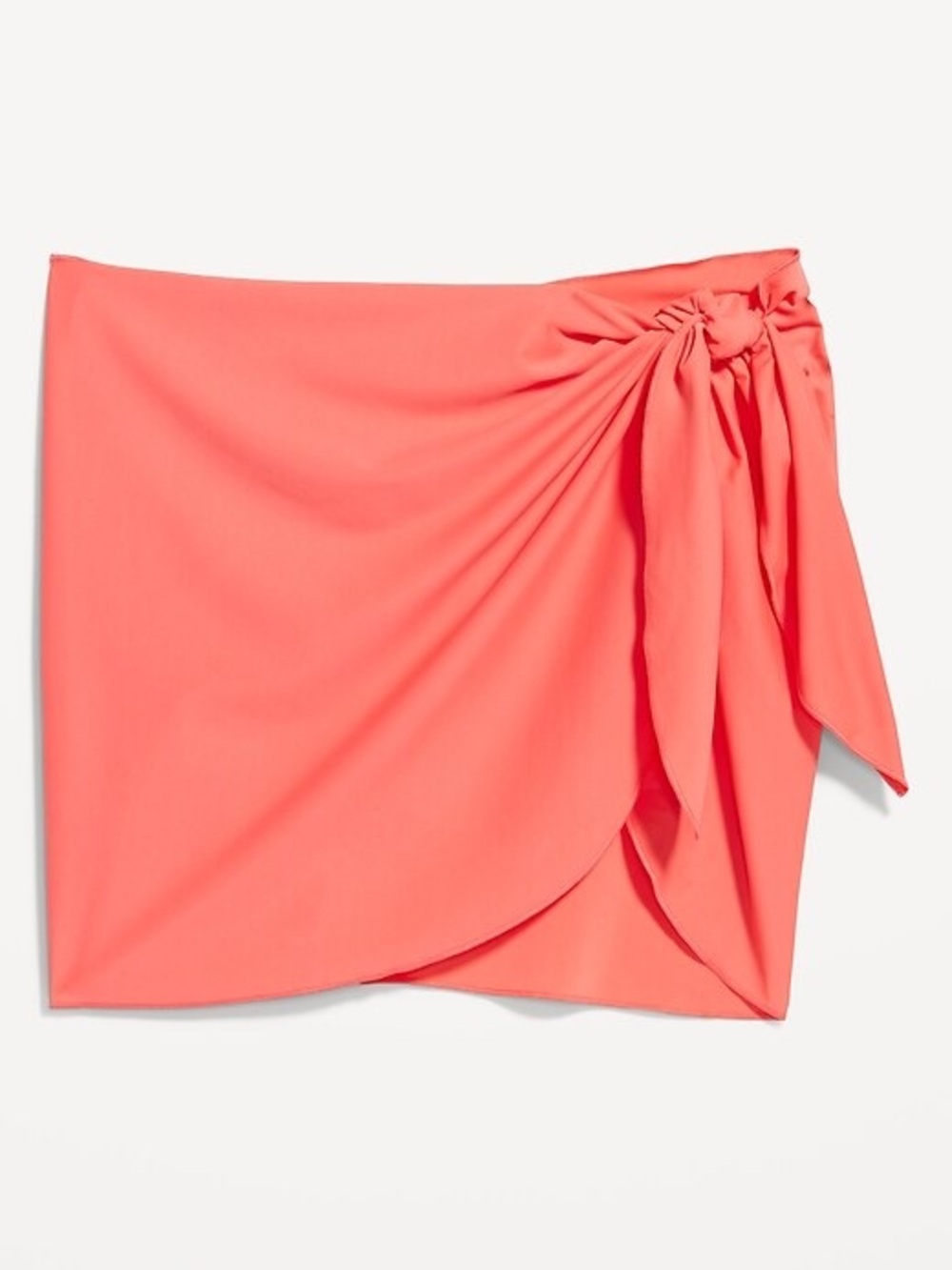 Old Navy Women’s Coral Swim Sarong Mini Skirt Tie Closure Sz L-XL EUC